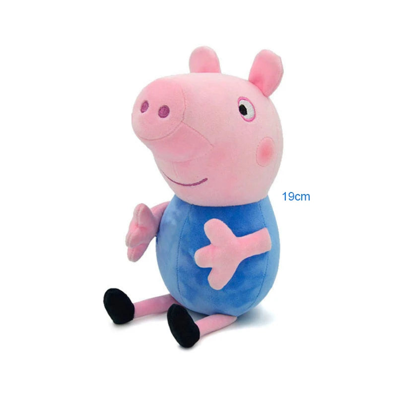 19CM Peppa Pig George Dad Mom Quality Best-selling Children's Cartoon Stuffed Doll Gift Toy Pigs Home Children's Room Decoration