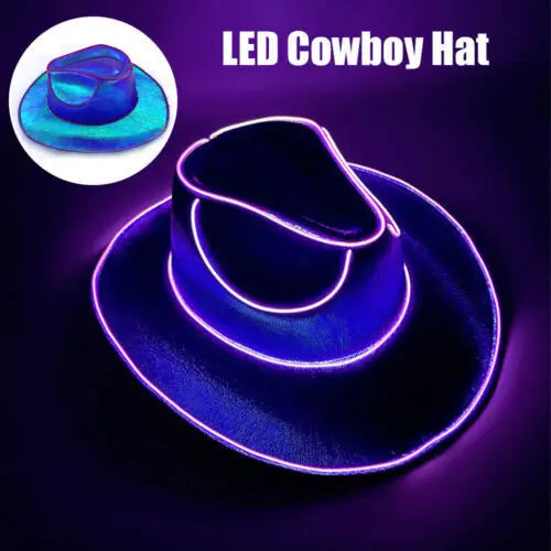 Men Women LED Disco Western Costume Play Dress Up Party And Cowboy Hat