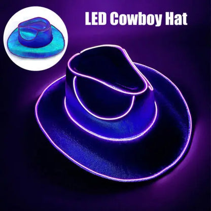 Men Women LED Disco Western Costume Play Dress Up Party And Cowboy Hat