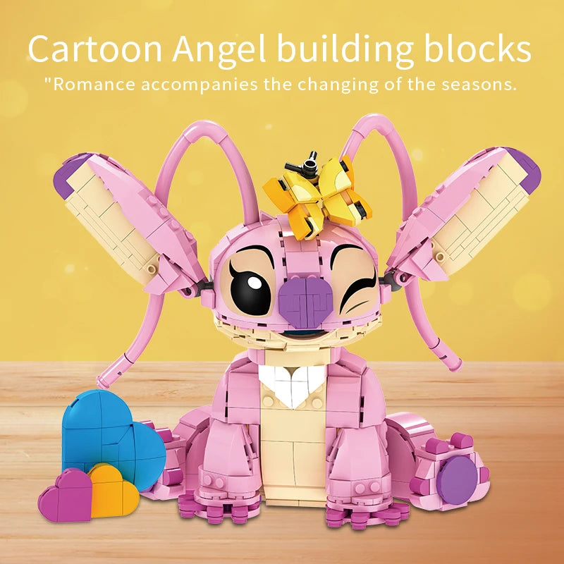 Disney Stitch Building Blocks Set - 784 Pieces Angel Compatible Building Bricks Toy Gift