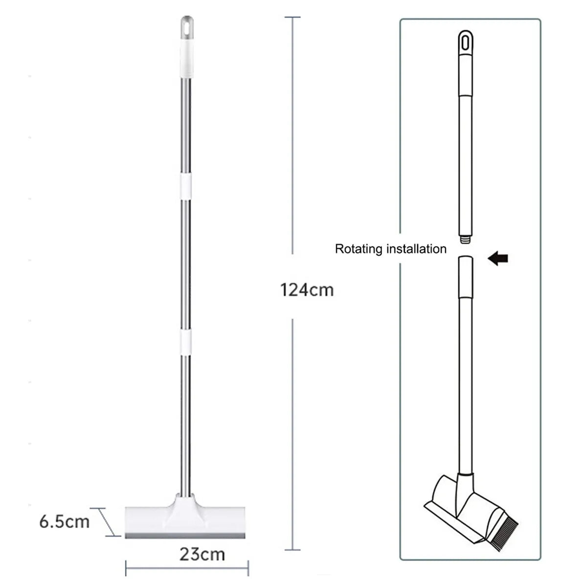 Long Handle Scrub Brush 2 In 1 Floor Scrubber And Squeegee For Cleaning