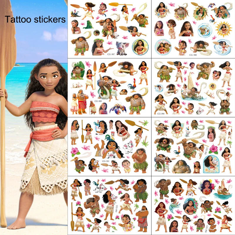 Moana Maui Simea Temporary Tattoo Stickers Party Favors Gifts Goodie Bag Fillers for Kids Birthday Party Supplies Baby Shower