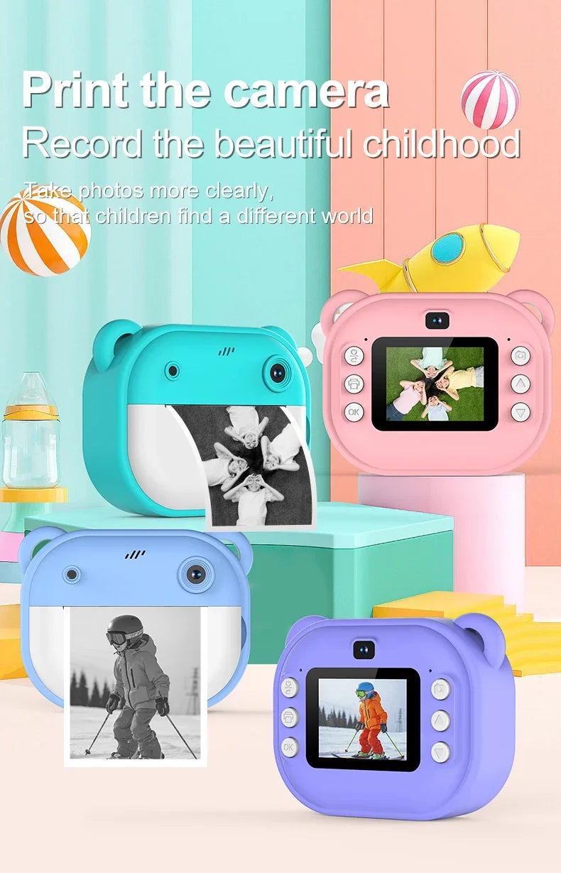 Children Digital Camera Instant Print Toys Thermal Print Camera Instant Photo Printing Camera With Video Function Kids Gifts