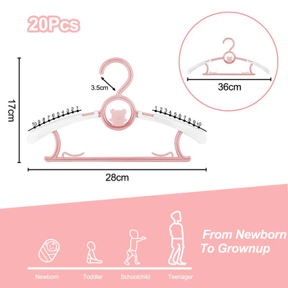 Non-slip Baby Clothes Hanger Adjustable Storage Hangers Plastic Multi-Functional Clothes Hanger, Clothing Store，Family