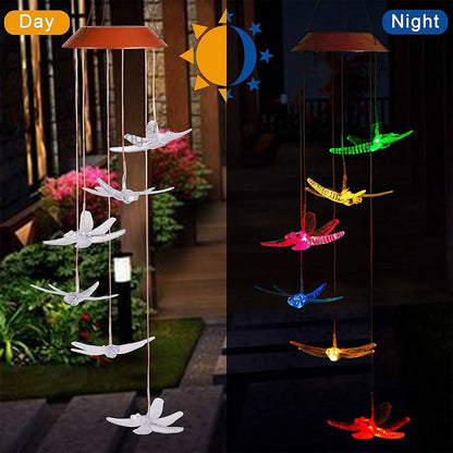 Outdoor Wind Chime Solar Power LED Decorative Light Hanging Colour Changing Lamp