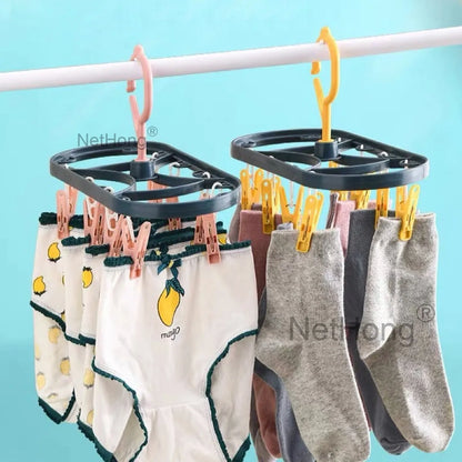 12 PEG Clothes Airer Pegs Laundry Hanger Plastic Washing Line Dryer Round UK