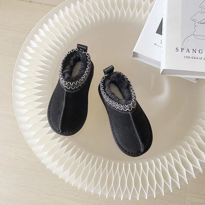 Kids Winter Slippers - Luxury Fur Lined Non-Slip Indoor Boots for Boys & Girls