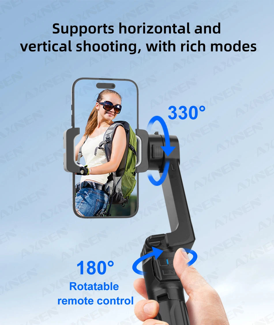 AXNEN HQ2-SE Smartphone Gimbal Stabilizer Handheld Mobile Shooting Stabilizer for Gopro Action Cameras Android iPhone Video Vlog