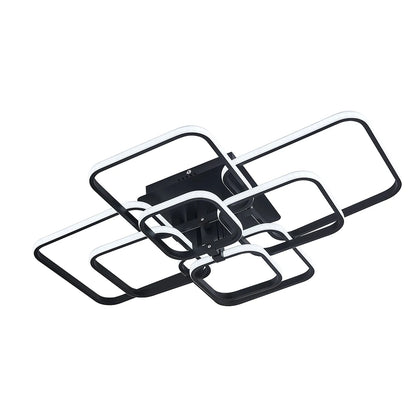 KOMORE Moderne, energieeffiziente LED-Deckenleuchte, halbaufgesetzt, Weiß / Stufenlos dimmbar