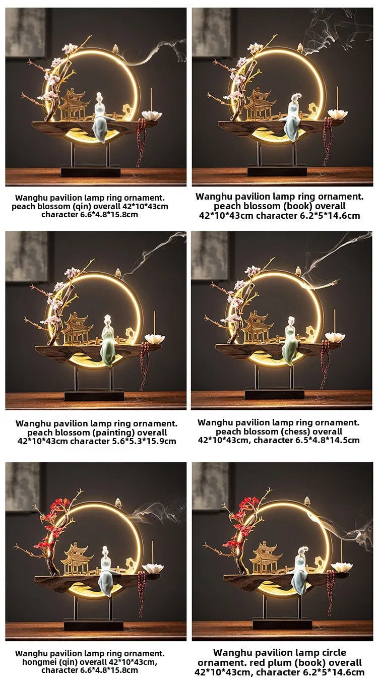 Hot Sell Backflow Incense Burner Home Decor Light Circle for Zen Yoga Meditation home fragrance Aromatherapy Festival Gift