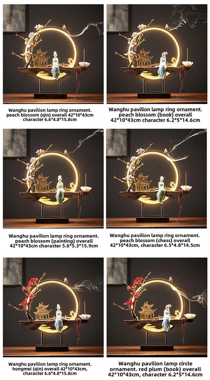 Hot Sell Backflow Incense Burner Home Decor Light Circle for Zen Yoga Meditation home fragrance Aromatherapy Festival Gift