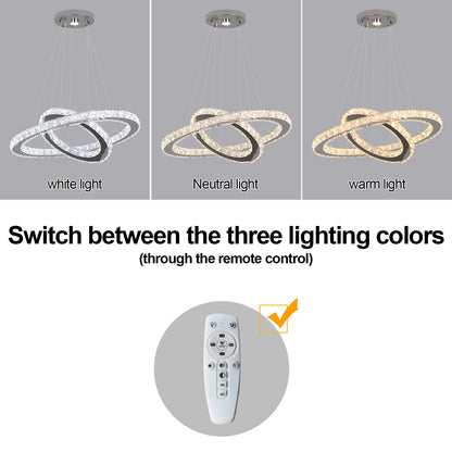 Luxury Rings Led Crystal Chandelier Mordern Pendant Light Living Dining Room Decor Fixture Suspension Luminaire Hanging Lustr