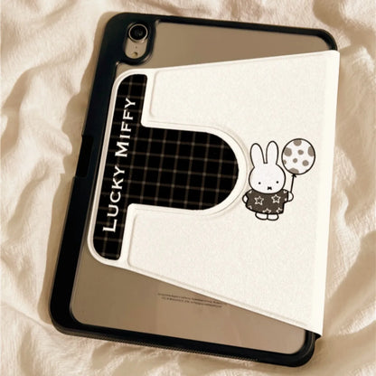 Kawaii Miffy Hasen-Tablet-Hülle, niedliche Cartoon-Ballon-Miffy-Hasen-Acryl-iPad10/air6-Tablet-Hülle, iPad11