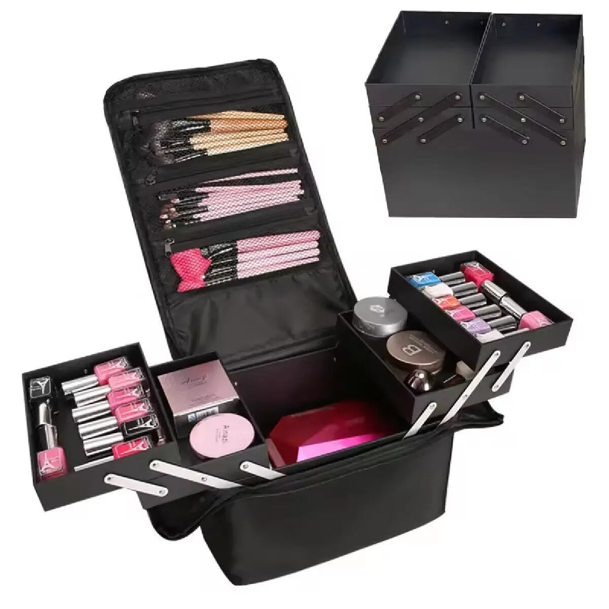 Makeup Case Portable Travel Cosmetics Make Up Storage Organizer Box Oxford clothJewelry Nail Beauty Vanity Suitcase for Women