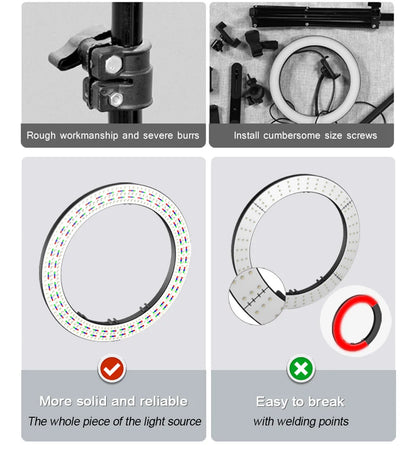 26cm Photo Ringlight Led Selfie Ring Light Phone Remote Control Lamp Photography Lighting With Tripod Stand Holder Youtube Video