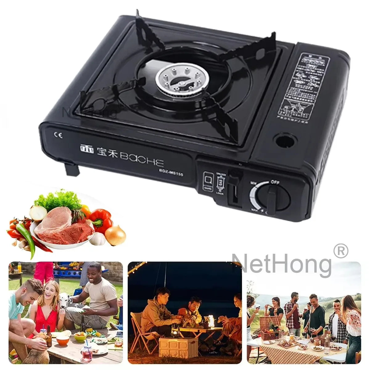 Portable Camping Gas Stove Single Burner Cooker BBQ Outdoor Heater Gas Camping~