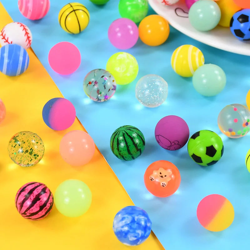 10-50Pcs Rubber Bouncy Ball Kids Favors Summer Birthday Party Gift for Guests Goody Pinata Fillers Prizes Bouncing Ball Toy 25mm