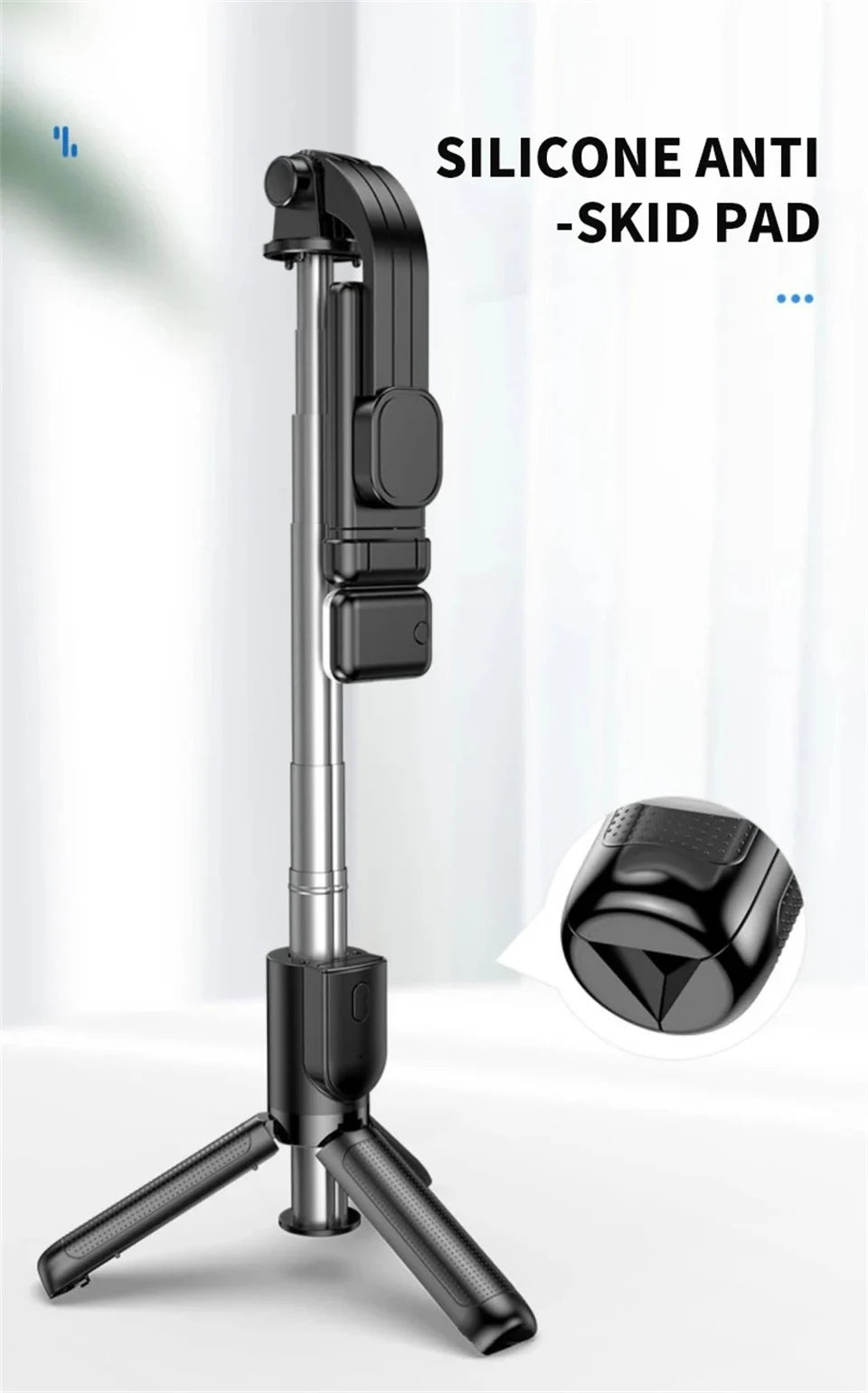 Portable Mini Selfie Stick Led Fill Light Foldable Tripod Phone Stand Holder Support Wireless Bluetooth Remote Control Shutter