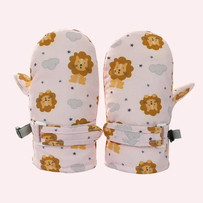 Kids Winter Ski Gloves - Waterproof Cartoon Mittens for Boys & Girls Age 4-6