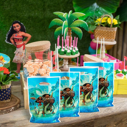 Disney Moana Gift Bags Birthday Party Decor Princess Goodie Bag Candy Gift Packaging Baby Shower Kid Girls Favors Party Supplies
