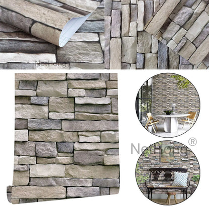 6M Vinyl Yellow bricks Wallpaper Stickers Self Adhesive Paper Waterproof