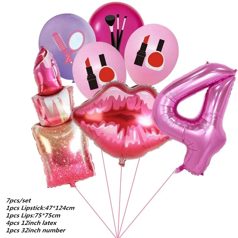 Cosmetics Makeup SPA Theme Party Decoration Tableware Set Paper Cup Plate Napkins Tablecloth Wedding Event Girls Birthday Favor