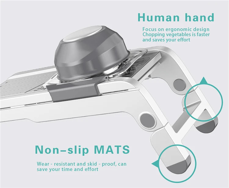 LMETJMA Ultra Sharp Mandoline Slicer Upgraded Vegetable Slicer Kitchen Adjustable Thickness Food Cutter Slicer Dicer KC0450