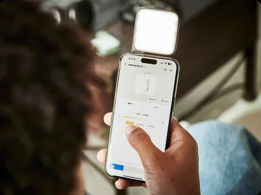 amaran Go Magnetic Phone Selfie Light Rechargeable Portable Light with Mirror for Selfie Makeup Video Conference TikTok Youtube
