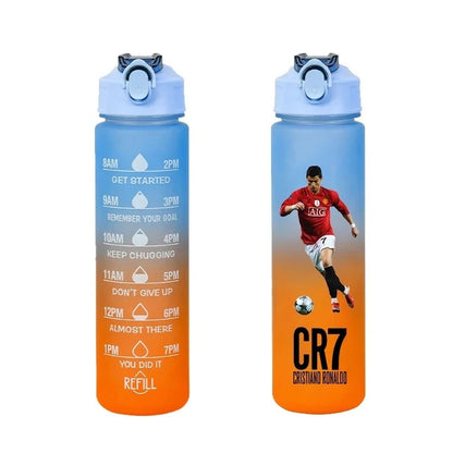 750ml CR7 Sports Water Bottles Anime Football Star Ronaldos Frosted Bottle Outdoor Travel Gym Fitness Jugs Portable Drinking Cup