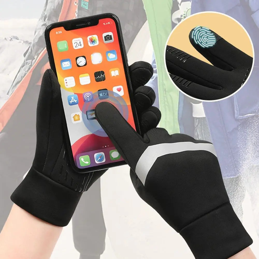 Kids Waterproof Cycling Gloves - Thermal Winter Sports Gloves with Touch Screen & Anti-Slip Grip