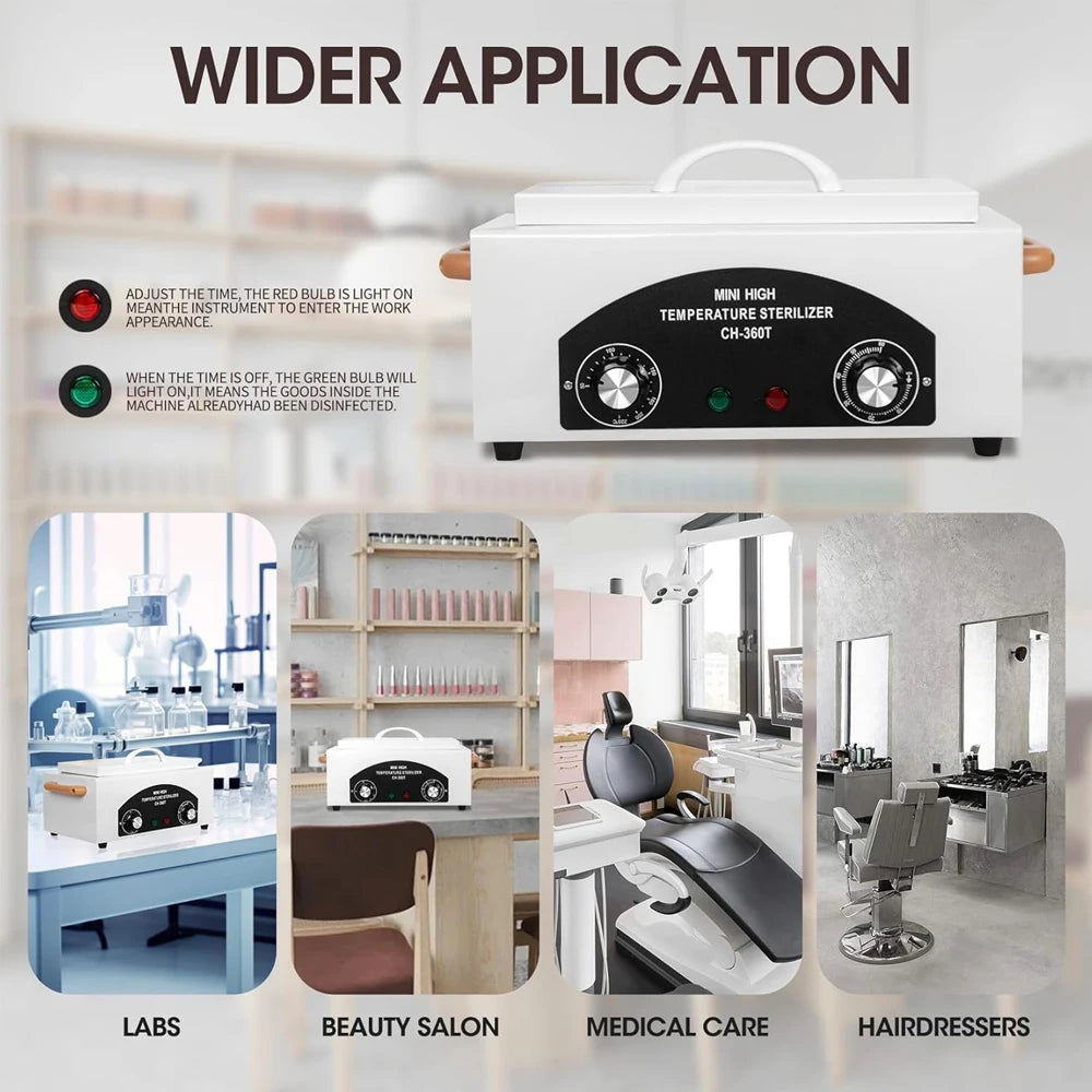 300W Nail Tool High Temperature Cleaning Box 1.5L With Timer Dry Heat Sterilizer For Sundry Beauty Hair Metal Tools With Handle