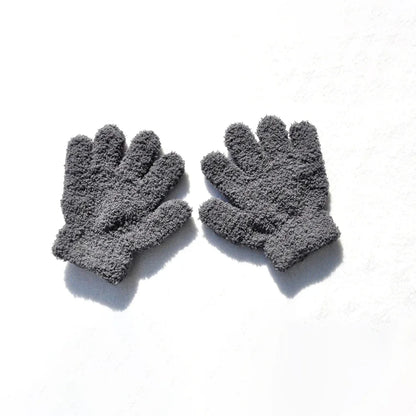 Warm Plush Thick Warm Baby Gloves Winter Plus Velvet Mittens Children Kid Coral Fleece Full Finger Gloves For 1-4Y Kids Gloves