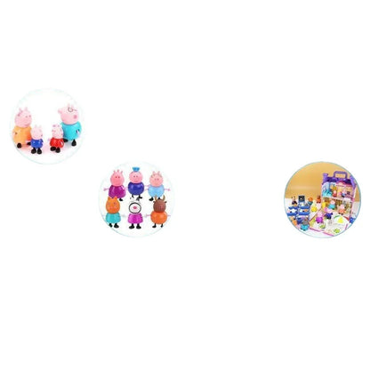 Peppa Pig, a girl, four people, toy doll, boy and children's suit