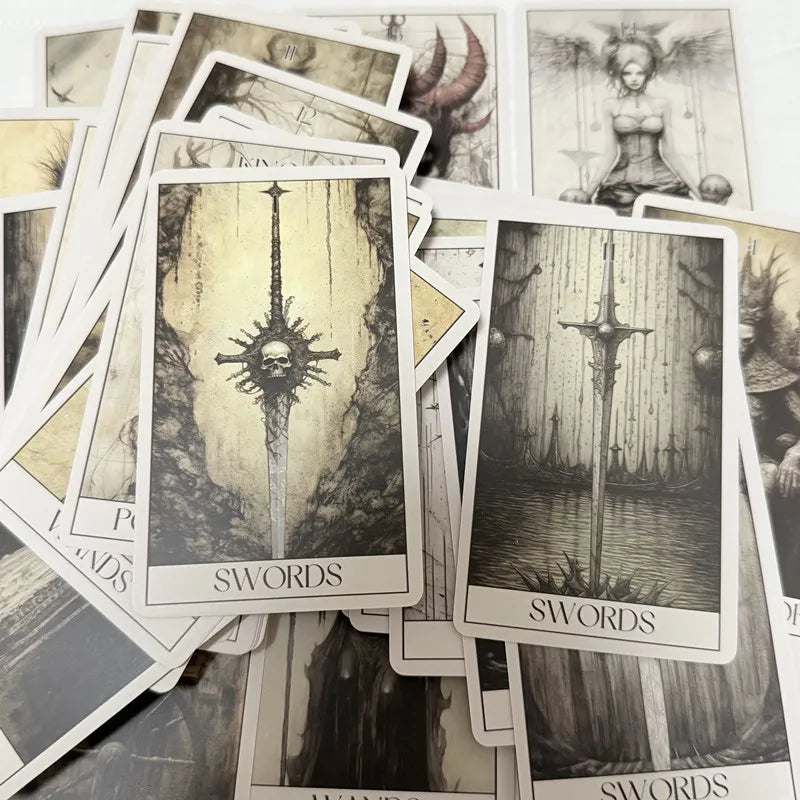 Horror Tarot Cards Wait 78 Tarots Board games Leisure Entertainment Family Gatherings Gothic Tarot Deck