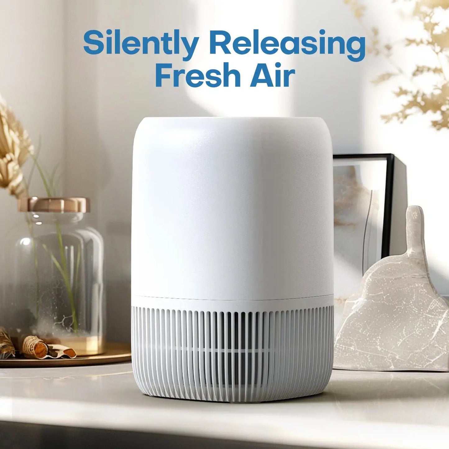 Air Purifiers for Bedroom Home, Air Filter Cleaner with Fragrance Sponge, HEPA Filter for Smoke, Allergies, Pollen, Pet Timer
