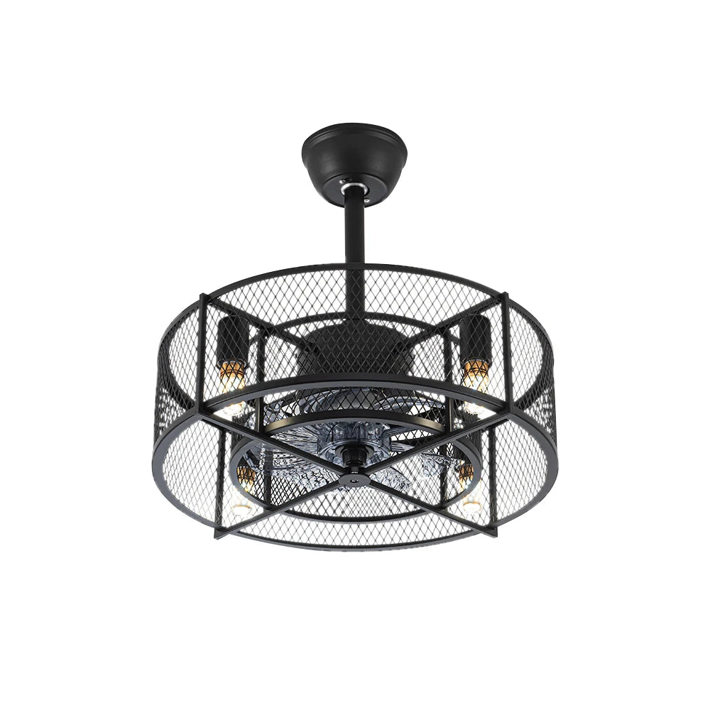 KOMORE Modern Style Indoor Round Ceiling Fan with Light and Remote, 3 Colour Temperature for Office, Living Room, Bedroom