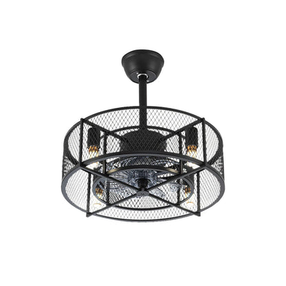 KOMORE Modern Style Indoor Round Ceiling Fan with Light and Remote, 3 Colour Temperature for Office, Living Room, Bedroom