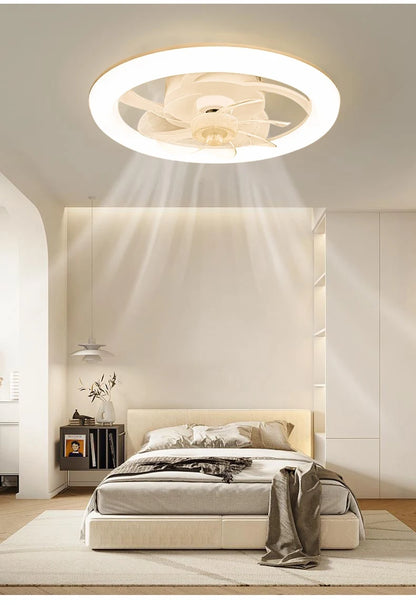 New Ceiling Fan Light Living Room, Bedroom Modern and Simple Home Intelligent Remote Control Restaurant LED Fan Light
