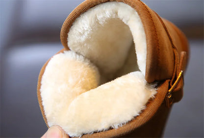 Kids Winter Slippers - Luxury Fur Lined Non-Slip Indoor Boots for Boys & Girls