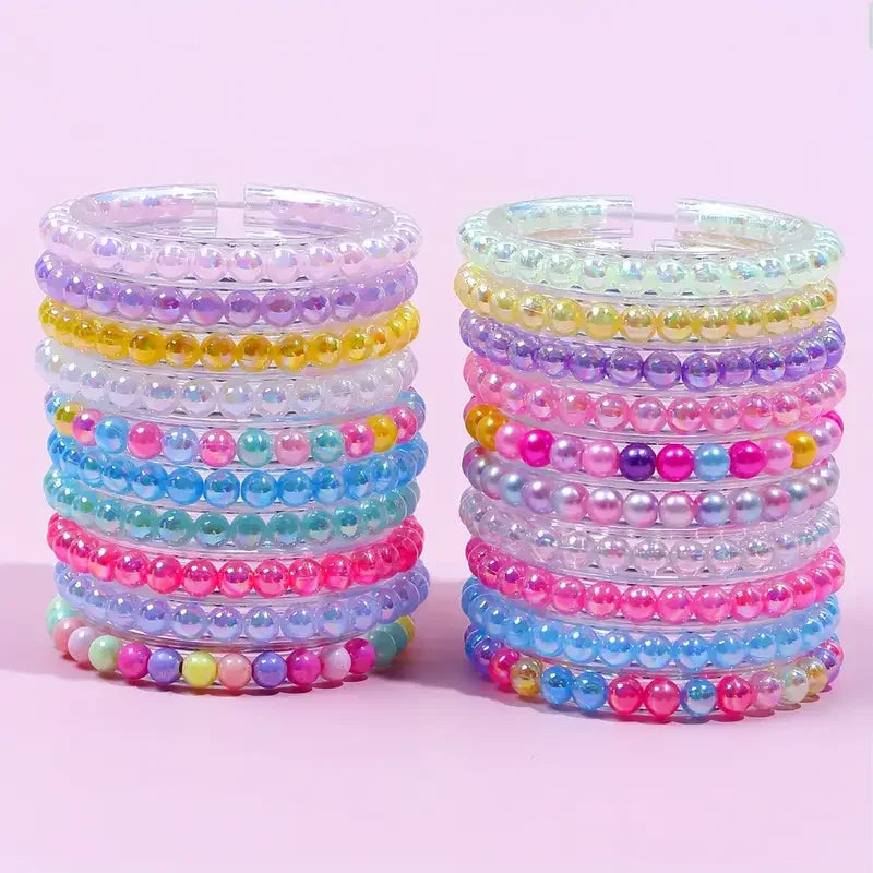 10/100Pcs Colorful Beaded Bracelets for Children Birthday Party Favors Goodie Pinata Filler Baby Shower Wedding Guest Treat Gift