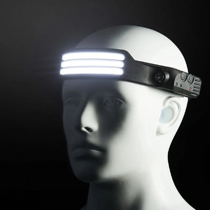 LED Head Torch Rechargeable Waterproof COB Headlamp Motion Sensor Light UK