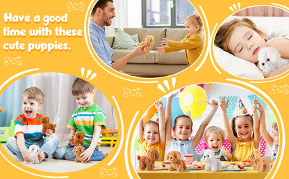 12-24PCS Teddy Dog Plush Toys Stuffed Puppy Dogs Soft Poodle Doll Animal Pet Toy for Adopt a Puppy Party Favors Birthday Gfits