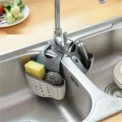 Kitchen Sink Storage Hanging Basket Plastic Dishwashing Sponge Hanging Bag Pool Drain Rack Storage Rack Faucet Drain Basket