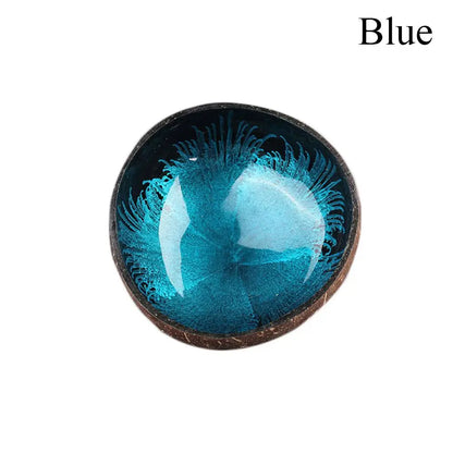 Natural Coconut Shell Bowl Dishes Handmade Kitchen Key Candy Nut Storage Bowl Paint Mosaic Craft Home Decor