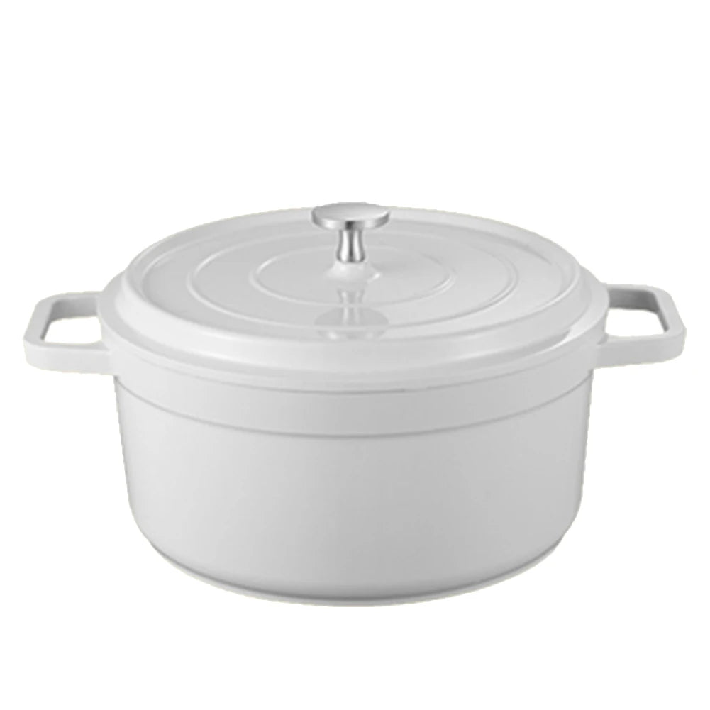 Enameled Cast Aluminum Dutch Oven with Lid Home Kitchen Enamel Stock Pot Dutch Oven Cast Aluminum Pot Multifunctional Cookware