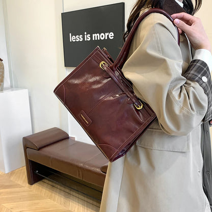 Luxury Handbag Designer Tote Bag for Women PU Leather Shoulder Bag Trendy Red Tote Bags Clutch Handbag for Work Commuter Bag