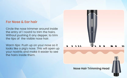 Sejoy 6 In 1 Body Hair Trimmer Kit Electric Beard Shaver Men&Women Nose Hair Trimmer Eyebrow Razor Portable Body Shaver IPX5