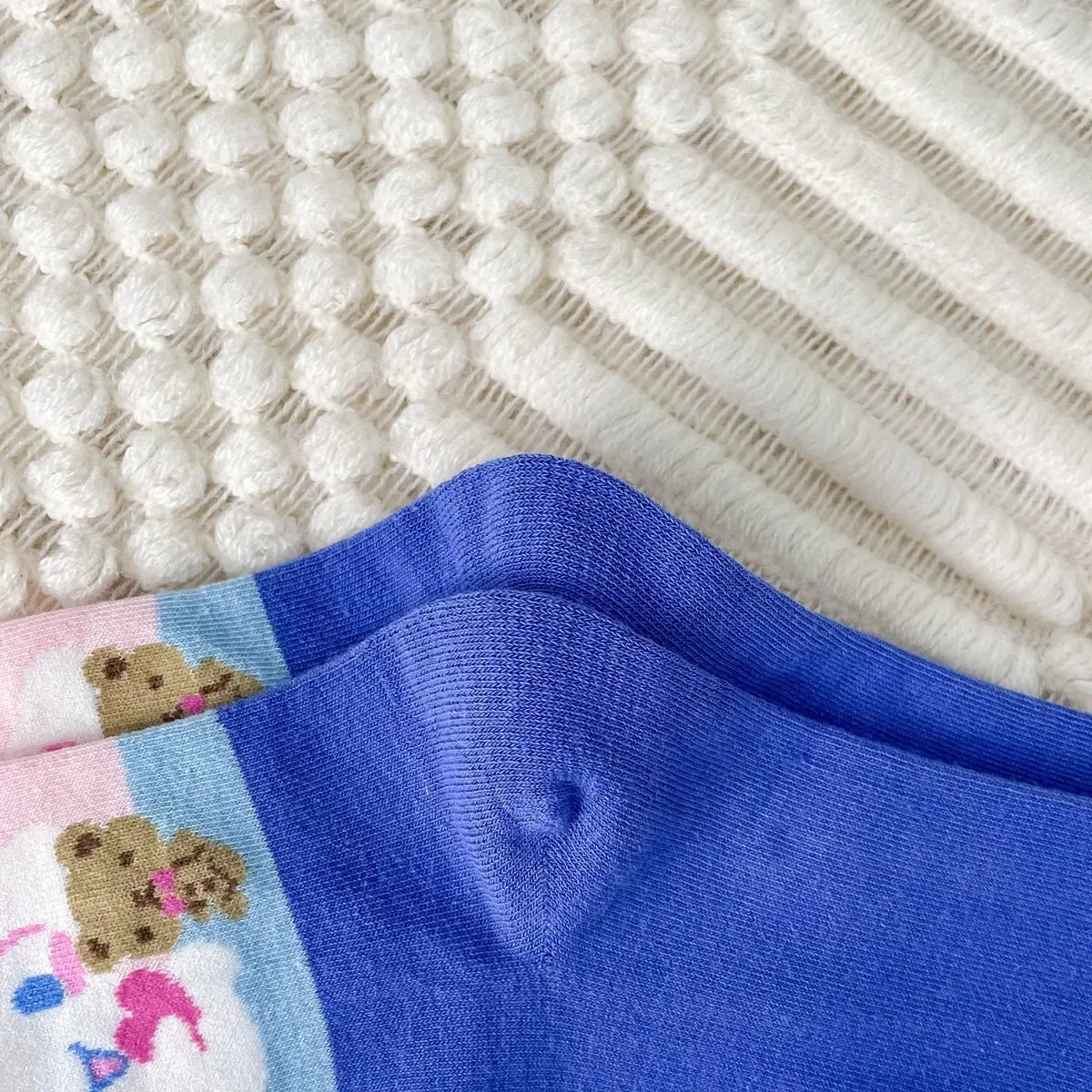 1pair Miniso Cinnamoroll Cartoon socks girl's blue combed cotton mid-tube stockings cute sanrio puppy stockings