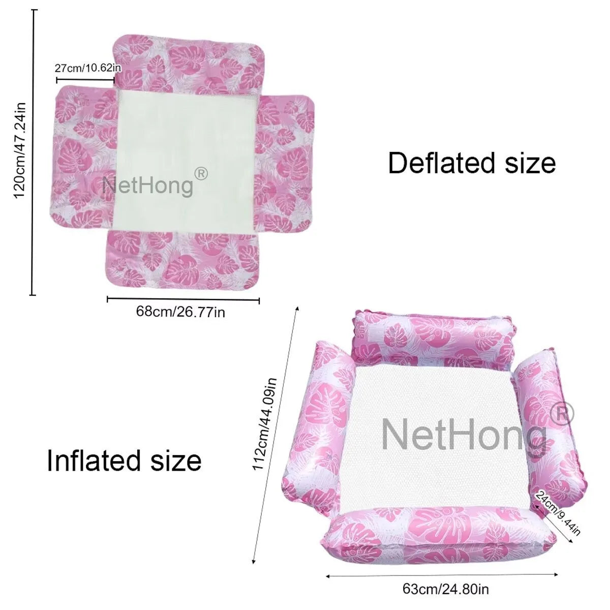 Iatable Chair 4Tube Pool Lounger Float Water Hammock Multi-Purpose