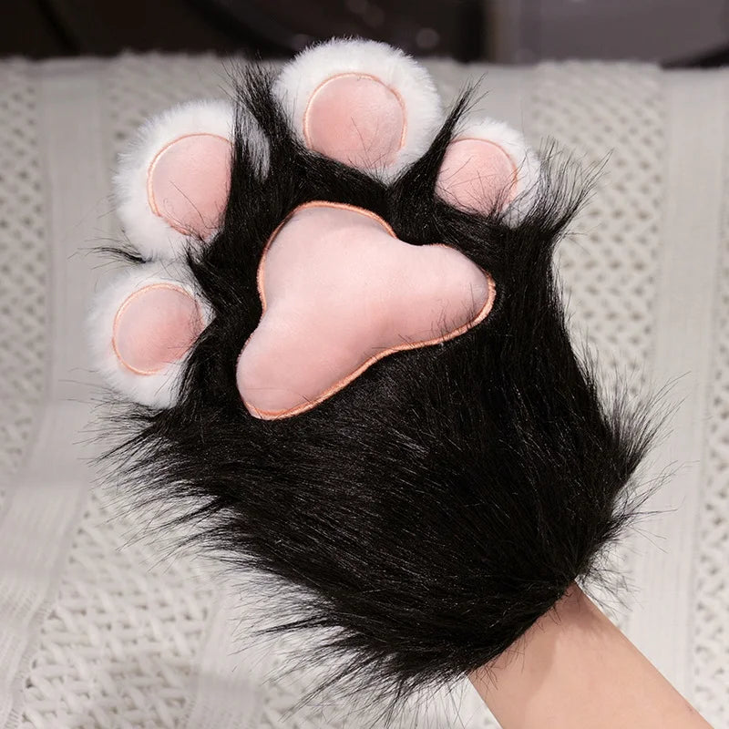 Cute 2D Cat Claw Plush Fursuit Kawaii Furry Cosplay Cat Claw Gloves Wings Cat Shoes Furry Boots Anime Party Cosplay Costume